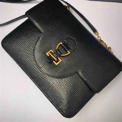 HERMÈS Handbag Sandrine Black Lizard Limited .